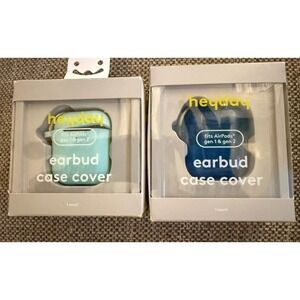 Heyday Earbud Case Covers For AirPods Generations 1 & 2 Blue Cases x 2 NEW!